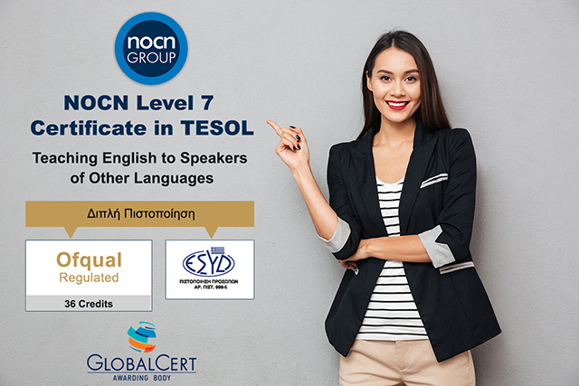NOCN Level 7 Certificate in TESOL - Teaching English to Speakers of Other Languages